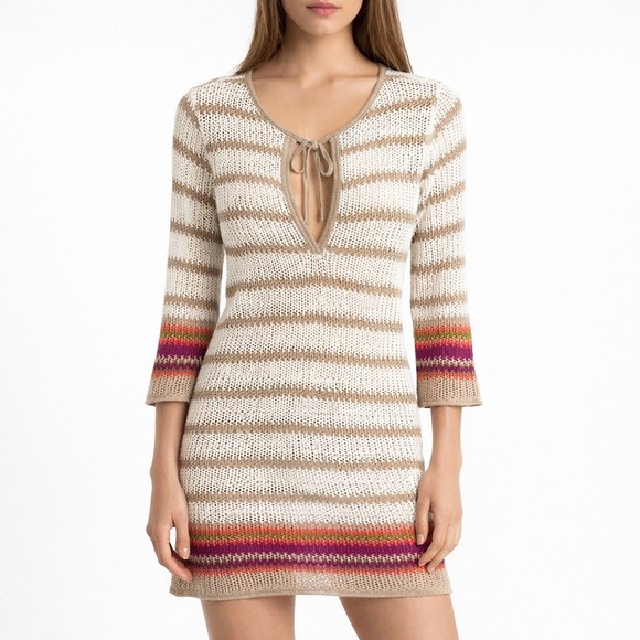 Tommy Bahama Other - TOMMY‎ BAHAMA Linen and Cotton Blend Striped Knit Coverup Sweater. Size XS
